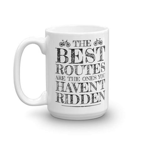 The Best Routes Pencil Sketch Art Coffee & Tea Gift Mug for Men & Women Cyclist