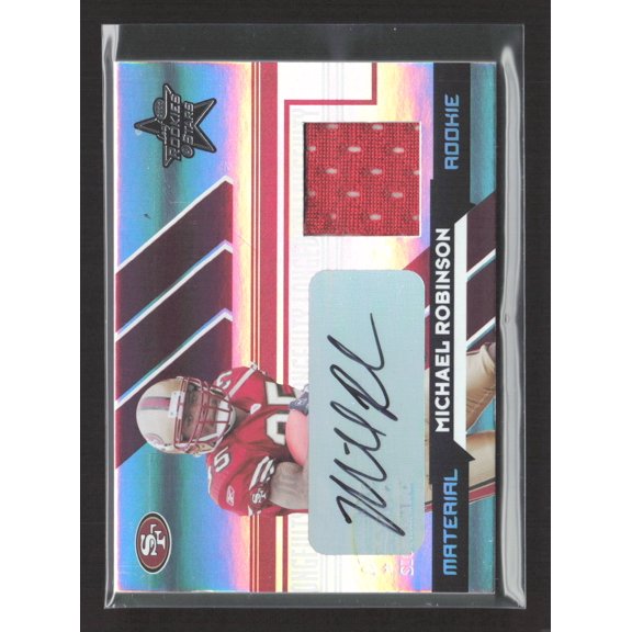 2006 Leaf Rookies & Stars Longevity Michael Robinson #264 Jersey Patch Auto San Francisco 49ers Football Card San Francisco 49ers NFL Autographed Foot