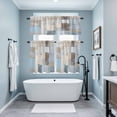 thumbnail image 3 of Blue Brown Abstract Kitchen Curtains Sets for Windows 24 Inch Length, Oil Painting Simple Geometric Art Rod Pocket Window Treatments Tier Curtains and Valances Set for Bedroom/Bathroom, 3 of 8