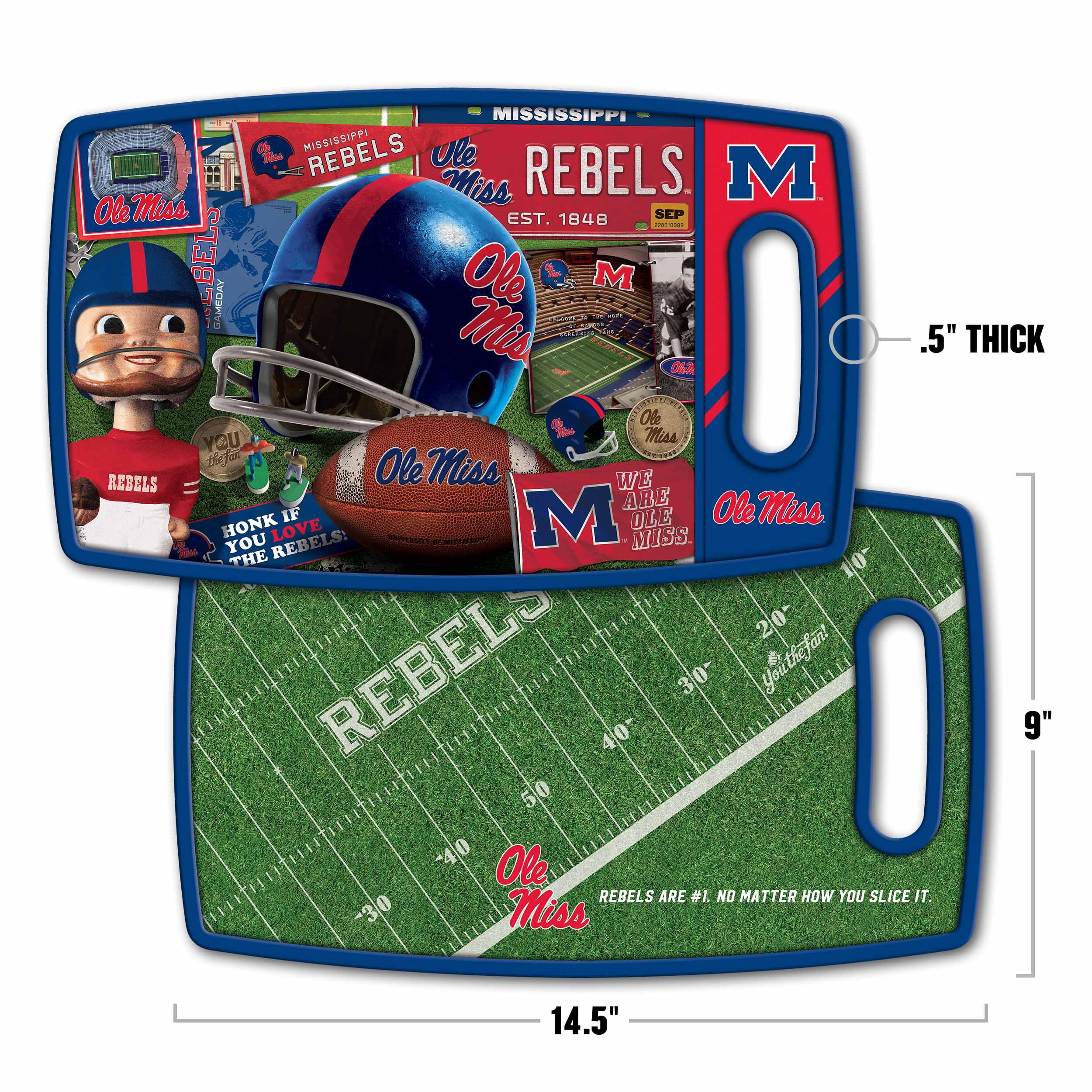 YouTheFan NCAA Mississippi Rebels Retro Series Cutting Board