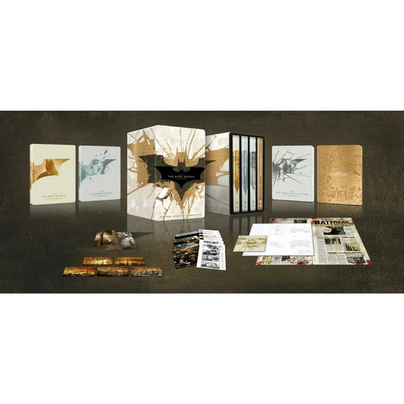 The Dark Knight Trilogy Limited Edition Steelbook Library Case (20th Anniversary Collection) 4K Ultra HD   Blu-ray Region Free