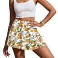 thumbnail image 3 of HELLHERO Built-in Shorts Tennis Skirt for Golf Vacation, Orange Blossom Polyester Spandex 2 Side Pockets Athletic Skort Stretchy, 3 of 9
