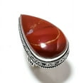 thumbnail image 2 of Natural Red River Jasper Gemstone Handmade 925 Sterling Silver Ring Size 9, 2 of 2