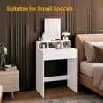 thumbnail image 4 of VASAGLE Coiffeuse avec Grand Miroir, Table de Maquillage avec 2 Tiroirs et 3 Compartiments, Moderne, Blanc, Adulte, 4 of 7