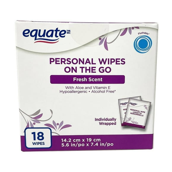 Toallitas húmedas Equate personal on the go 18 pzas