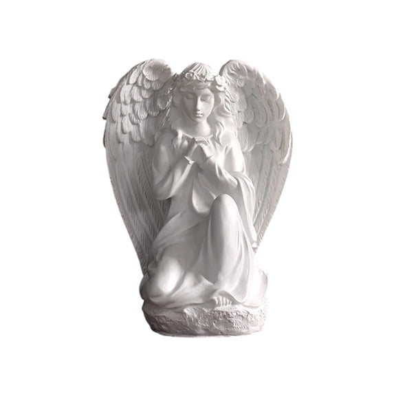 Set of 4 Resin Angel Statues, Praying and Hugging Cherub Figurines for Home Decor, White Tabletop Shelf Decoration Ornaments for Living Room Bedroom Nursery, Memorial Sympathy Gift