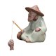 thumbnail image 4 of Figurita en miniatura de pescador, accesorios de decoración para casa de muñecas, Mini estatua de cerámica para dormitorio, sala de estar, estantería, 4 of 8
