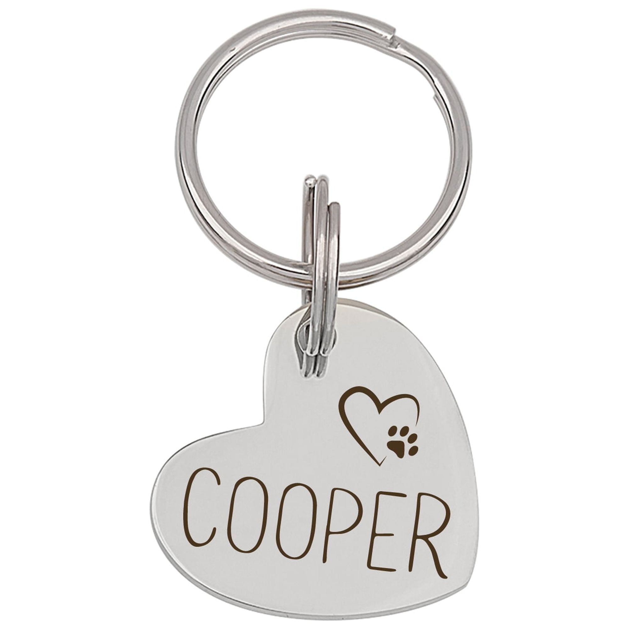 Anavia Metal & Stainless Steel Heart Cute Girl Engraved Dog ID Tag, Silver, M