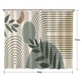 thumbnail image 5 of Green Boho Geometric and Plant Pattern Shower Curtain 84"x72" ,Bathroom Decorative Shower Curtains Set with 12 Hooks,Modern Waterproof Washable Shower Curtain, 5 of 6