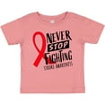 thumbnail image 3 of Inktastic Never Stop Fighting Stroke Awareness Red Ribbon Boys or Girls Baby T-Shirt, 3 of 5