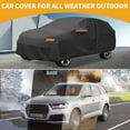 thumbnail image 2 of Funda para auto impermeable para todo clima, protección exterior contra el sol y la lluvia, con tiras reflectantes, negra para Lexus RX, 2 of 7
