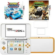 New Nintendo 2DSXL White with Kung Fu Panda, Sonic All Star Racing and Screen Protector