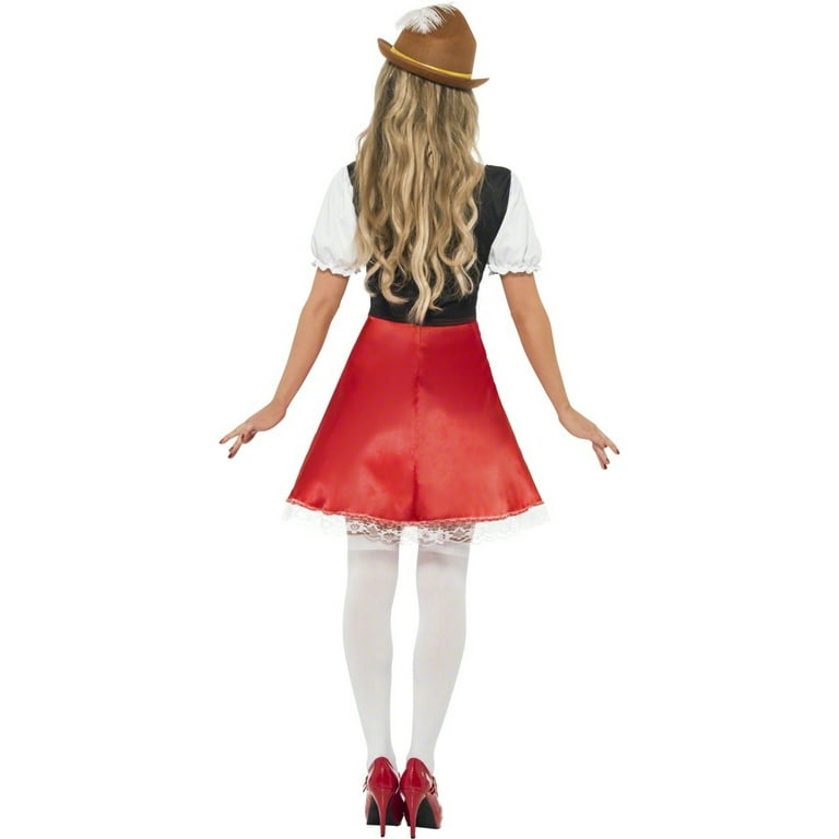 Bavarian Wench Costume Adult Red White Bavarian Wench Costume Adult Red White
