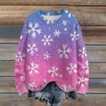 thumbnail image 5 of WTOBBY Christmas Themed Women's Knit Sweater Top, Long Sleeve Round Neck Printed Pullover, Casual Holiday Fashion Wear for Seasonal Outfits,Purple XL, 5 of 5