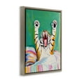 thumbnail image 3 of Stupell Industries Big Tiger Morning Yawn Brown Framed Floater Canvas Wall Art, design by Arlington Prints, 31 x 25, 3 of 9