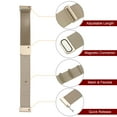 thumbnail image 5 of Uxcell Stainless Steel Mesh Watch Band 16mm Quick Release Metal Replacement Adjustable Watch Strap with Magnetic Buckle for Men Women, Vintage Gold, 5 of 7
