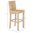thumbnail image 7 of SAFAVIEH Tobie Rattan Bar Stool with Footrest, Natural White Wash, 7 of 7
