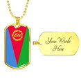 thumbnail image 2 of Erythrée Drapeau Collier en Acier Inoxydable Ou en or 18 Carats Chien Tag 24" Chaîne, 2 of 8