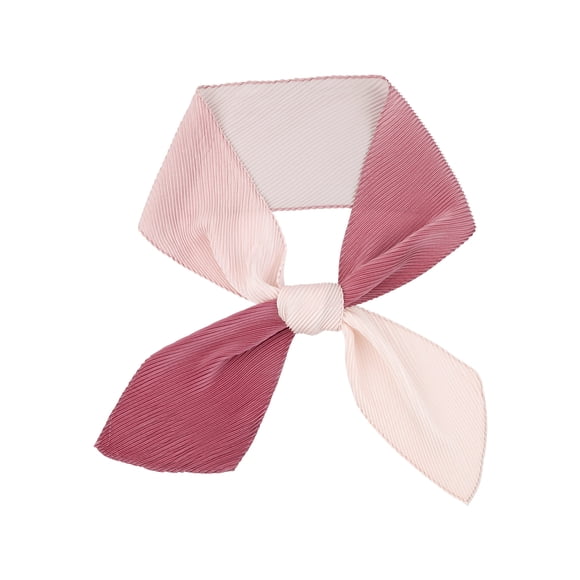 INSPIRAR CHIC Mujeres Bufandas Largas Plisadas, Banda para el Cabello de Color Sólido con Gradiente de Contraste, Bufandas para el Cuello en Gradiente Rosa 49.2"x4.3"(LxA)