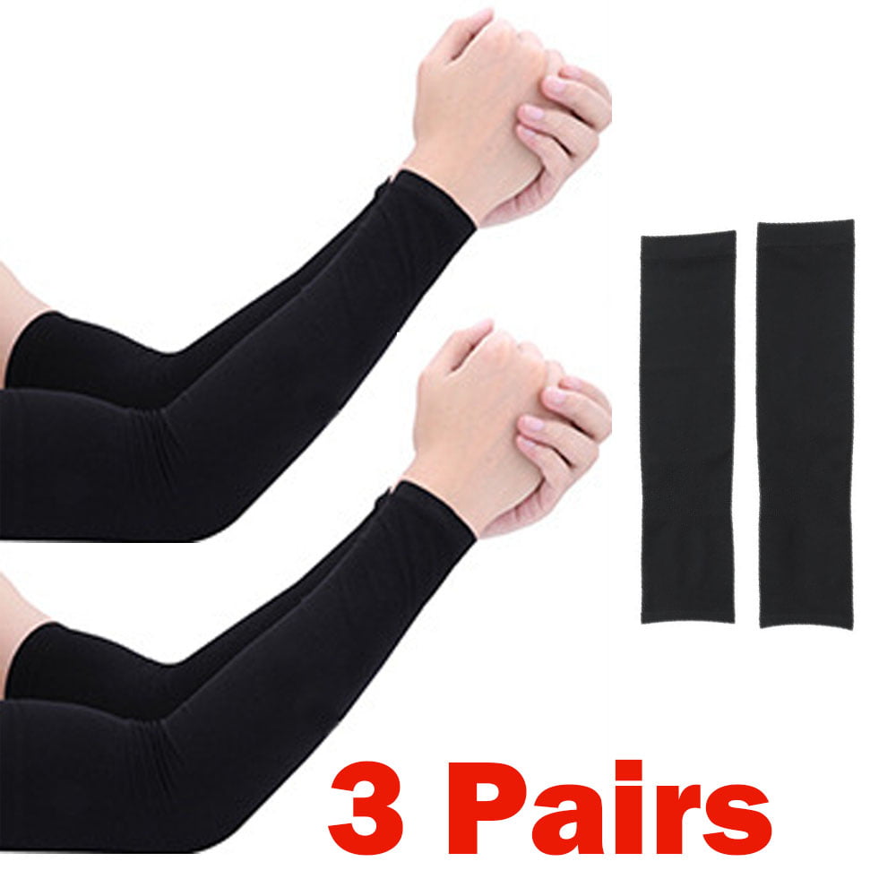 3 Pack Arm Sleeves Warmer Cooling Gloves Compression Sports Tatoo Arm Cover Set 