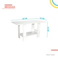 thumbnail image 2 of Mesa de centro Multiusos Minimalista Armable blanco 6.49 pulg, 2 of 7