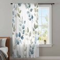 thumbnail image 4 of Teal Blue Botanical Sheer Curtains 54 Inches Long, Eucalyptus Leaves Watercolor Summer Light Filering Curtains, Breathable Simi Curtain Privacy Drapes for Kitchen Bathroom Small Window Treatment, 4 of 9