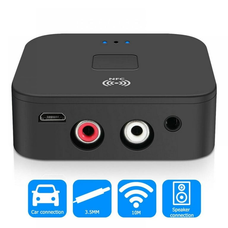 5.0 Bluetooth Audio Receiver Adapter NFC Wireless Bluetooth Extender 3.5mm  AUX or RCA Input Speaker,Amplifier Car Audio,Headphone,Home Stereo Theater  System,Stereo Audio Component Receivers 