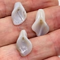 thumbnail image 2 of Chalcedony Calla Lily Flower Beads | 22x11x2.5mm to 27x11x2mm | White | 3 Beads|, 2 of 9