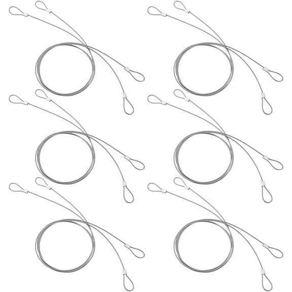 6Pcs 39.4 Inch Stainless Steel Tethers with Loops Safety Stainless Coated Security Tether Luggage Lock Safety Cable Wire Rope Strap