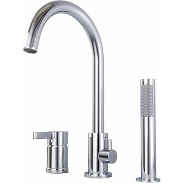 Rotatable Bathtub Faucet, All Copper Split Bathroom Hot and Cold Mixer Tap, Porous Pull-Out Basin Faucet, Three-Piece Shower Faucet Set, Electroplating Process