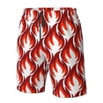 thumbnail image 5 of Disketp Men'S Swim Trunks Hawaiian Breathable Surf Beach Swimsuits Mesh Lining Beach Shorts With Pockets-Fire Symbols, 5 of 9