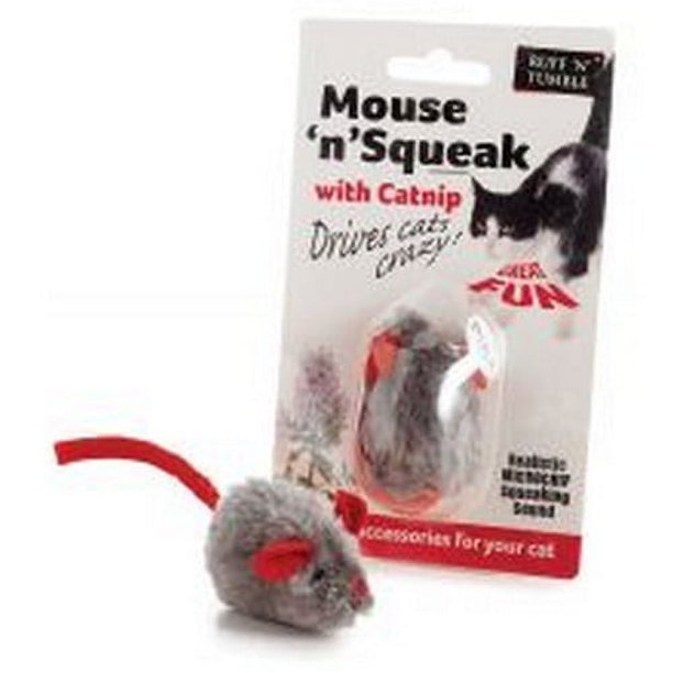 Sharples Ruff ´N´ Tumble - Ratón de juguete Mouse ´N´ Squeak con hierba gatera para gatos (Variado)