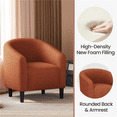 thumbnail image 5 of Renwick Corduroy Fabric Accent Barrel Chair with Elastic Foam Fills, Set of 2, Brick Red, 5 of 9