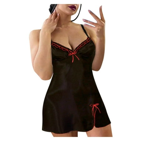 

Bowake Women Ladies Sexy Valentine Lingerie Lace Babydoll Underwear Nightwear Sleepwear