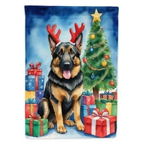 German Shepherd Christmas Reindeer Garden Flag