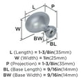thumbnail image 5 of Amerock Vaile 1-3/8 inch (35mm) Length Polished Chrome Cabinet Knob - 10 Pack, 5 of 6