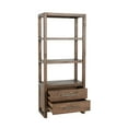 thumbnail image 3 of Benjara Jax 70 Inch Wood Bookcase, 2 Drawers, 3 Open Shelves, Handcrafted, Brown, 3 of 6