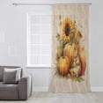 thumbnail image 3 of Fall Thanksgiving Semi Sheer Curtains Drapes for Living Room, Bedroom, French Doors Window 84 Inches Long, Orange Pumpkin Farm Animal Sunflower Rod Pocket Chiffon Curtain Drapery Voile Drape Panel, 3 of 6