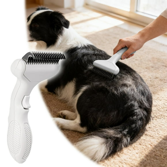 Self Cleaning Pet Grooming Brush Metal Comb for Detangling Long Matted Hair and Easy Undercoat Removal on Cats Dogs