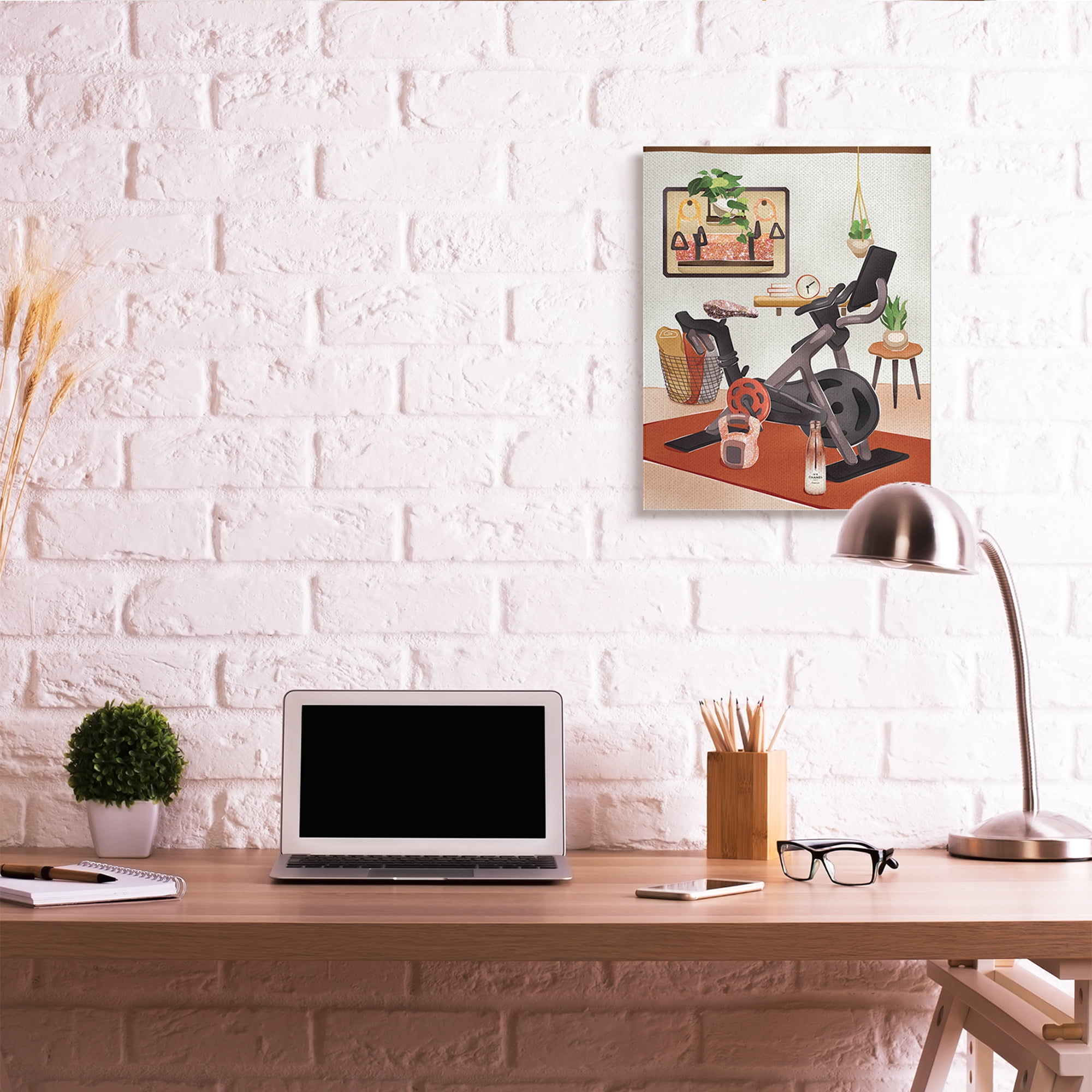 Stupell Industries Glam Fashion Home Exercise Equipment Modern Interior Sports Painting Gallery Wrapped Canvas Art Print Wall Art, 24 x 30
