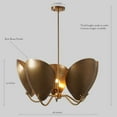 thumbnail image 4 of 1950's Mid Century 5 Light Curved Disk Shades Handmade Mid Century Modern Brass Sputnik Chandelier Ceiling Fixture, 4 of 4