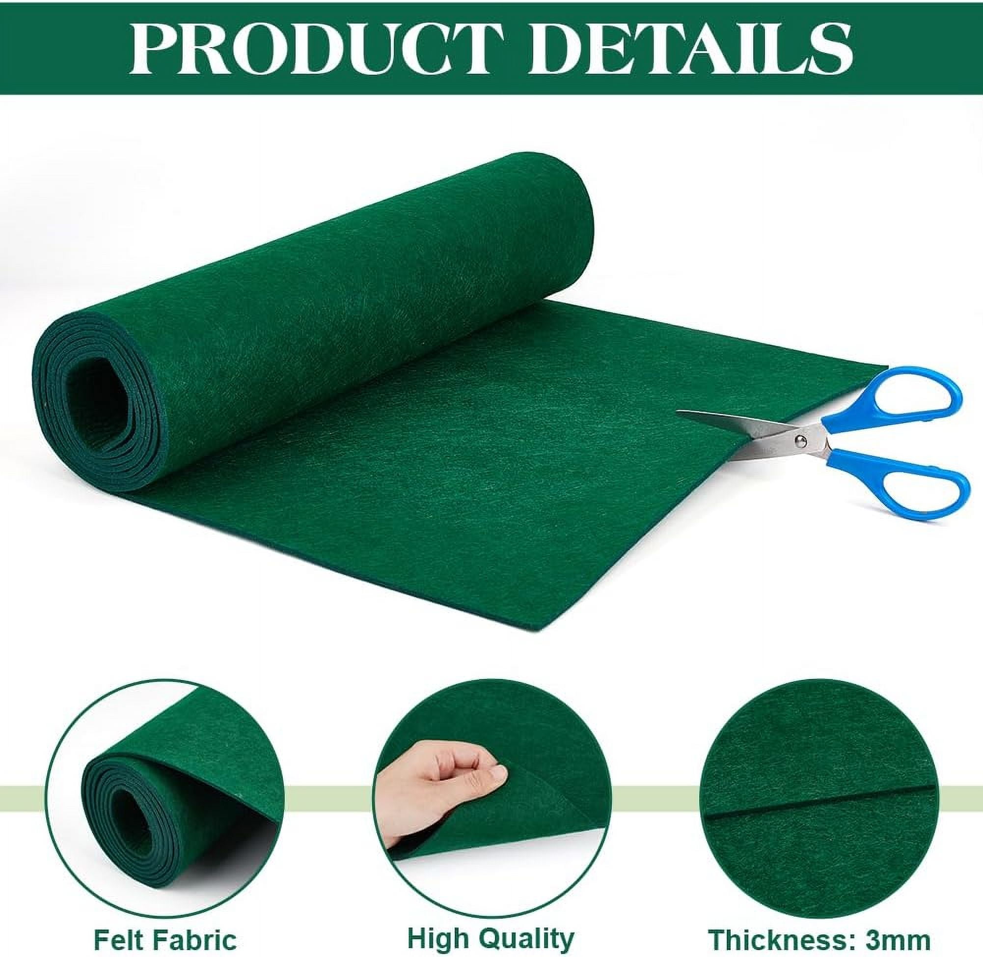 1pc 78.7x15.7inch Felt Roll Green Craft Felt Fabric 3mm Thick Nonwoven Felt Roll for DIY Arts & Crafts Patchwork Sewing Deocoration