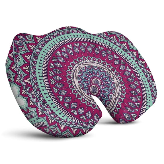 Premium Mandala Pattern Memory Foam Seat Cushion Ergonomic Chair Pad for Office Chair, Car, Airplane & Bleachers Sciatica, Tailbone Hip & Back Pain Relief - Chair Cushion for Long Office Workers.