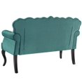 thumbnail image 3 of Contemporary Modern Urban Designer Living Room Lounge Club Lobby Loveseat Settee Sofa, Velvet Fabric, Aqua Blue, 3 of 8