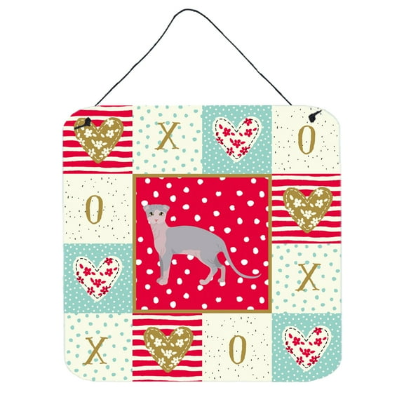 Ukrainian Levkoy Cat Love Wall or Door Hanging Prints Red