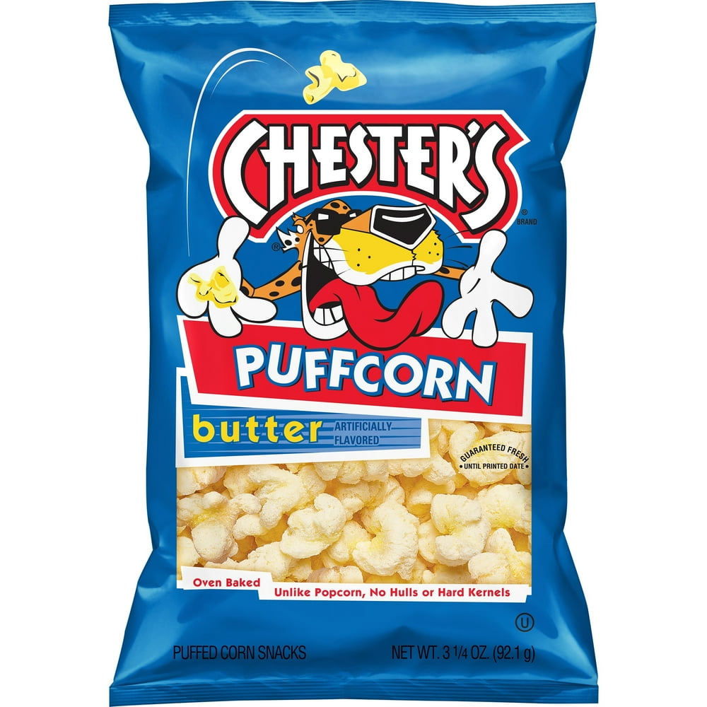 Chester's Puffcorn, Butter Flavored Popcorn, 3.25 oz Bag