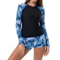 thumbnail image 2 of Women Long Sleeve Guard Swimsuit Zipper Surfing Bathing Suit Women Slimming Bathing Drawstring Swimsuit Bathing Suits Top Senior Front, 2 of 9