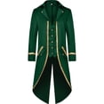 thumbnail image 3 of Men's Gold-Trim Tailcoat Jacket, Button Front Slim Fit Coat, Stage Performance Formal Wear, 3 of 4