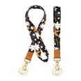 thumbnail image 1 of adviicd Korean Fresh Polyester Needle Leaf Printed Wrist Rope With Key Ring Colorful Flower Card Sleeve Lanyard, 1 of 5