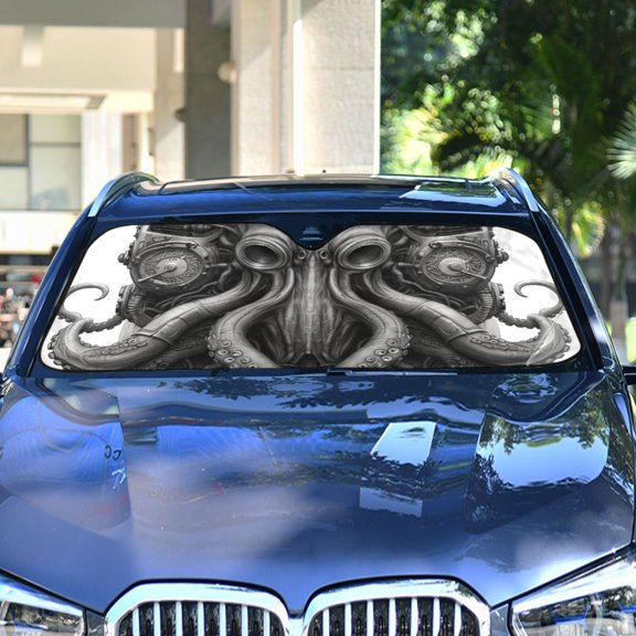 Octopus Mask Automotive Front Car Windshield Sun Shade Reflector Foldable for Front Fit for Cars Truck SUVs